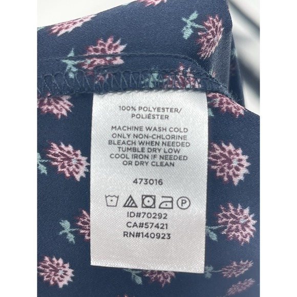 Loft Blue Pink‎ Polka Dot Ruffle Blouse Size S Frill Viscose Spot Top Bin11 - Picture 8 of 8